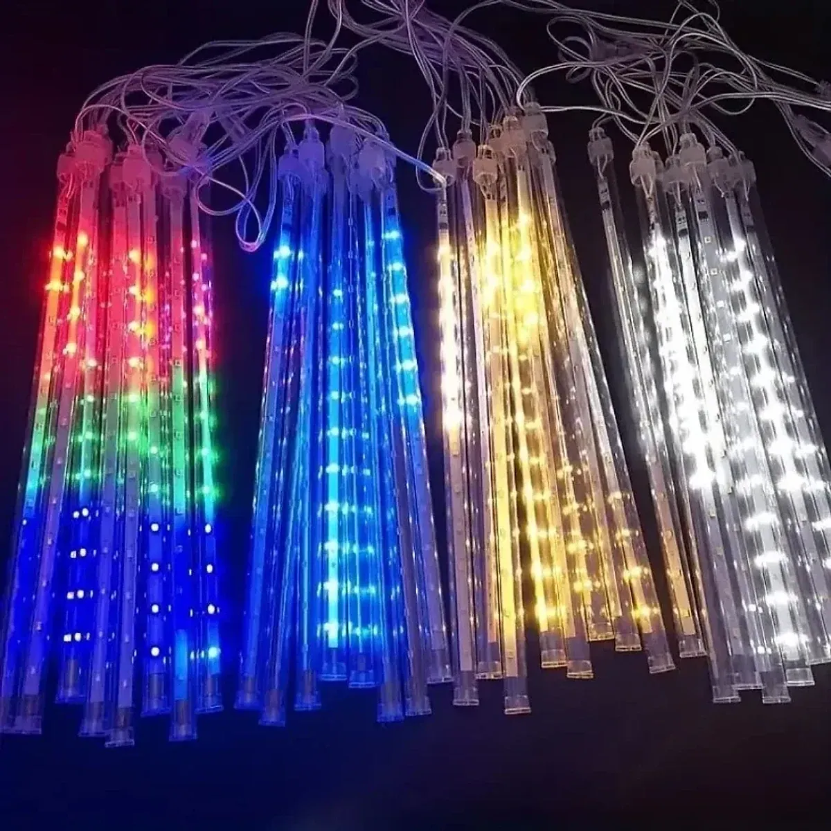 Cascata chuva de meteoros com 8 tubos de LED de 50 cm, foto 5