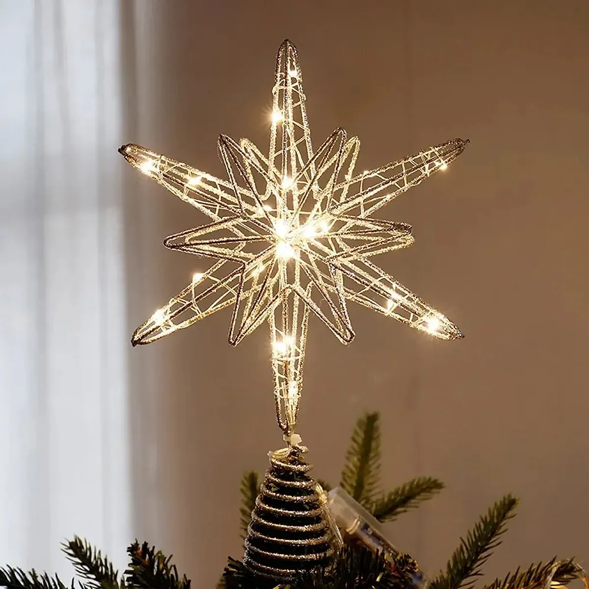 Estrela para topo de árvore com LED 30 cm