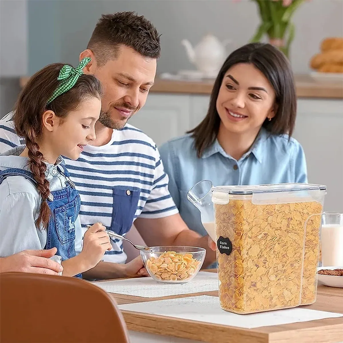 Kit 4 potes herméticos 4 L para cereais e mantimentos, foto 2