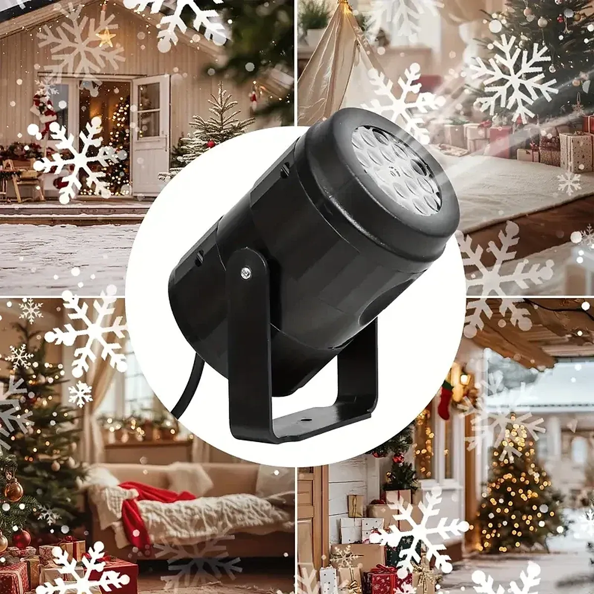 Projetor de Natal LED de flocos de neve para parede, fachada e jardim, foto 4