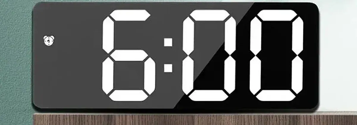 Relógio despertador digital espelhado com LED, foto 3