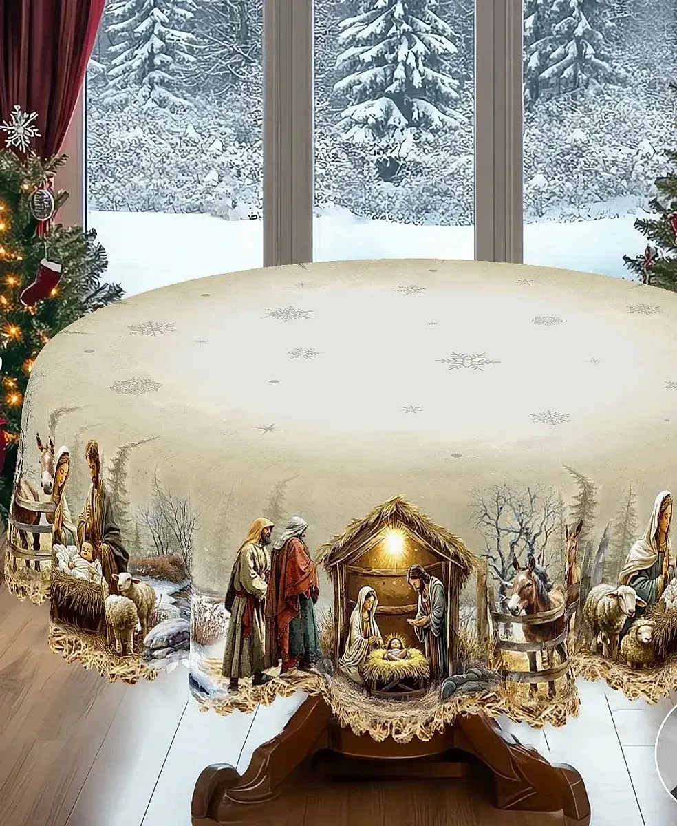 Toalha de mesa de Natal estampa presépio, foto 3